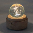 Deer Luminous Rotating 10cm Wooden Crystal Snow Globes