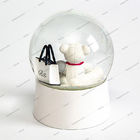 Brand beautiful Christmas gifts bear polyresin promotional snow globe cosmetic instrument gift away