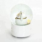 Business White Resin Crafts 100mm Lucky Cat Snow Globe