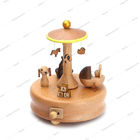 Miniature Figurine 11.4cm Rotating Wooden Music Box