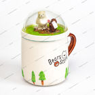 300ml Promotional Ceramic Coffee Mugs With Globe Lid