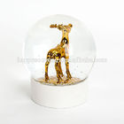 80mm Electroplate Gold Deer Personalised Christmas Snow Globes