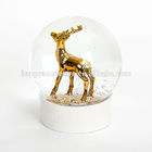 80mm Electroplate Gold Deer Personalised Christmas Snow Globes
