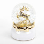 Ceramic Base Electroplate Deer Lighted Musical Snow Globes