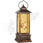 Night lamp church decoration USB Powered 12" Glittering Christmas Snowman Lantern With Music
