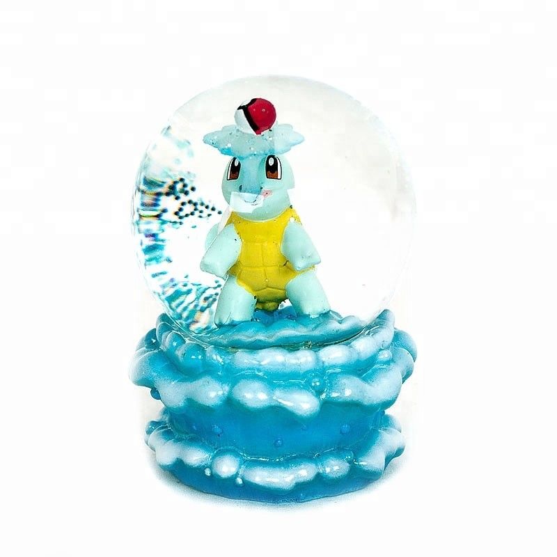 Transparent Resin Cartoon Squirtle Snow Globe Unicorn 45mm Child Water Snow Ball Cute Gifts