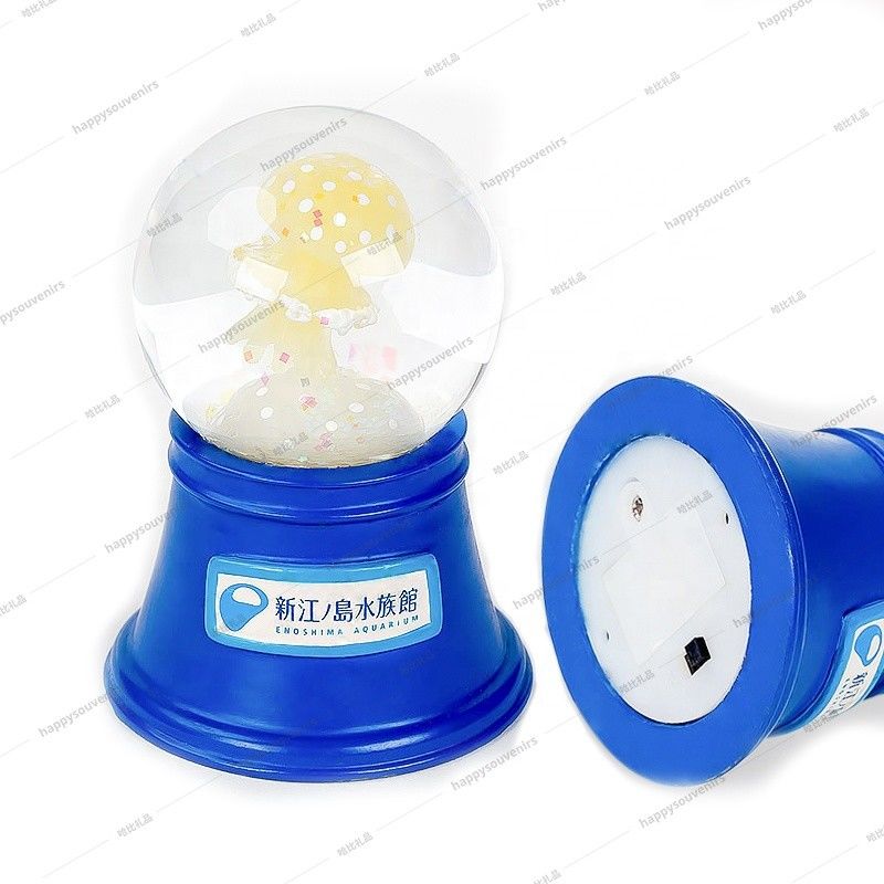 Small 45mm Jellyfish Electric LED Light Snow Globe