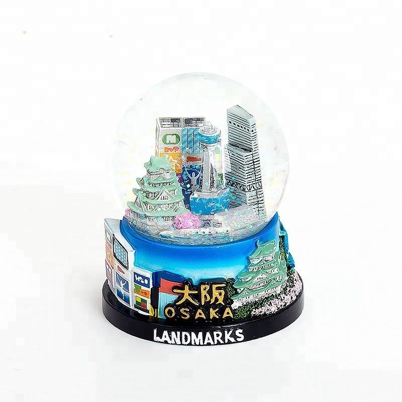 High End Osaka Style Building 65mm Souvenirs Snow Globes