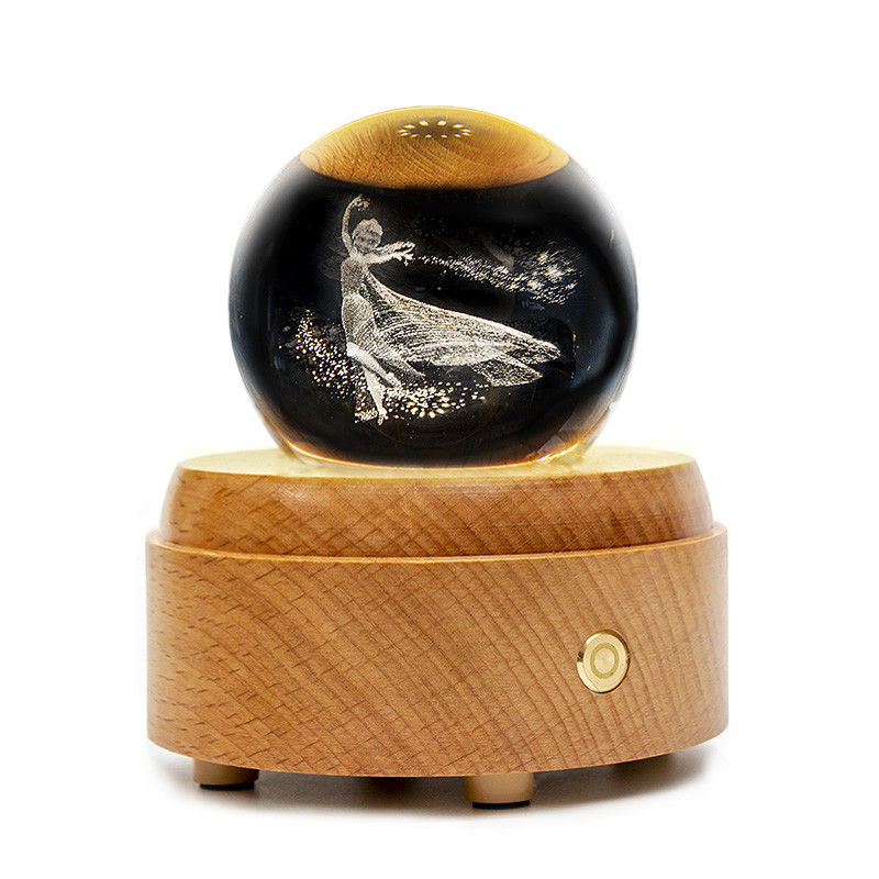 Dia80mm Wooden Crystal Snow Globes
