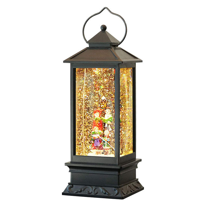 USB Battery Operated Spinning Musical Lighted Snow Globe Lantern With 6H Timer