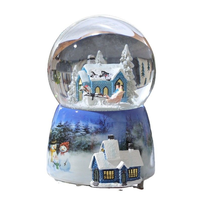 Warm Christmas Decoration gift  Battery LED Resin Snow Globe